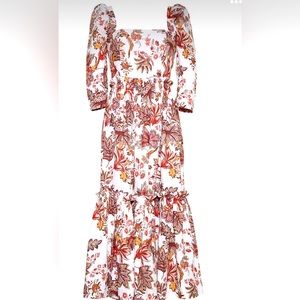 Cara Cara Blue Hill Dress long sleeve Jacobean Ivory